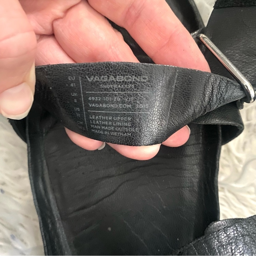 Vagabond Erin Leather Platform Leather Sandals Black Size 11 - Picture 9 of 9